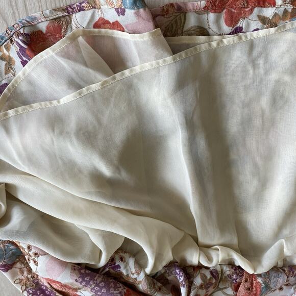 Torrid Georgette Eyelet Puff Sleeve Floral Top Women 1X Multicolor Smocked Waist - Picture 8 of 11